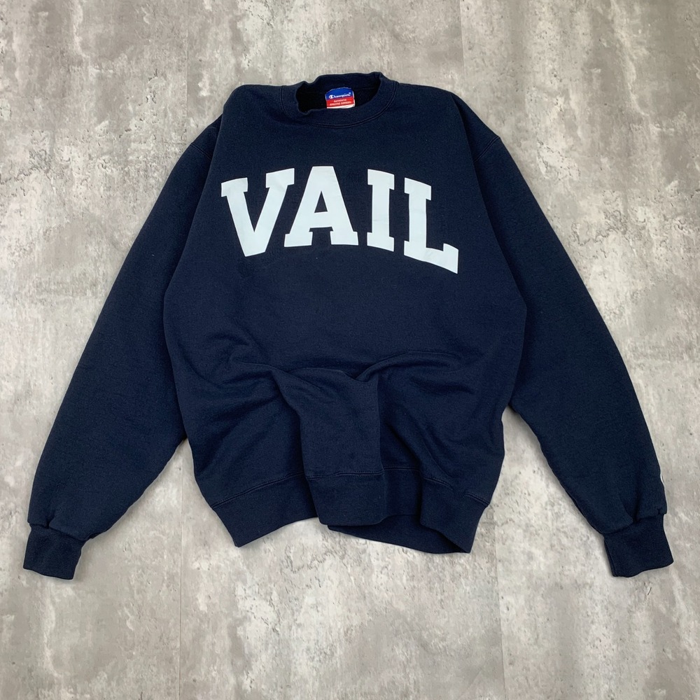 Champion Vail Sweatshirt Mens Medium Blue Ski Mountain Colorado‎ Pullover